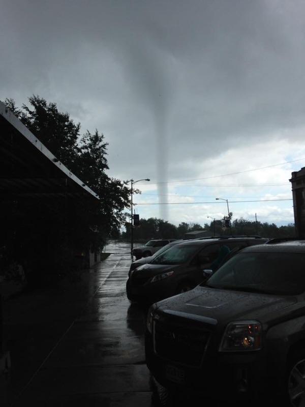 Tornado moving across Bitter Lake (Picture from Trevor Bourassa)